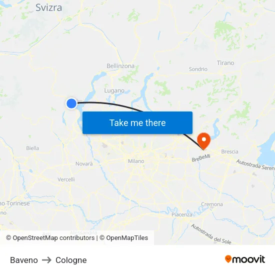 Baveno to Cologne map