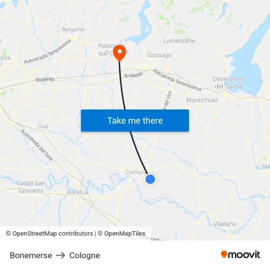 Bonemerse to Cologne map