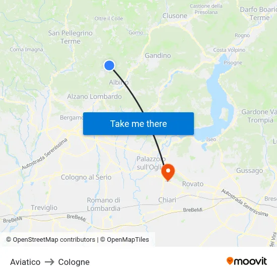 Aviatico to Cologne map
