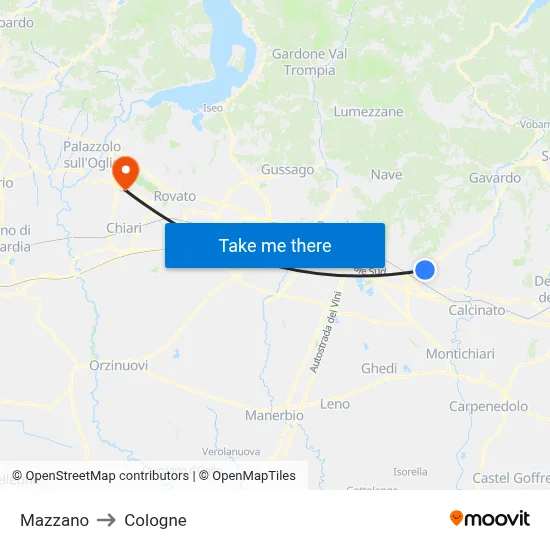 Mazzano to Cologne map