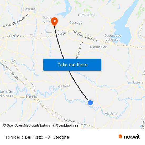 Torricella Del Pizzo to Cologne map