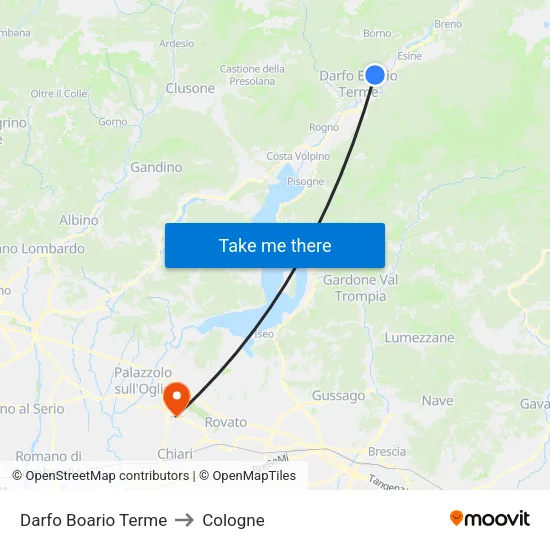 Darfo Boario Terme to Cologne map