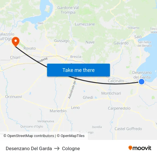 Desenzano del Garda to Cologne map