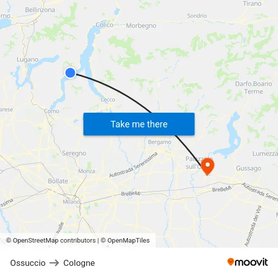 Ossuccio to Cologne map