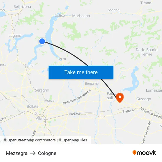 Mezzegra to Cologne map