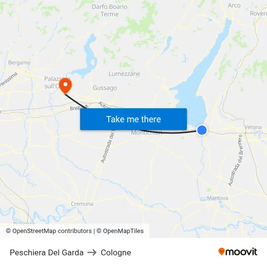 Peschiera Del Garda to Cologne map