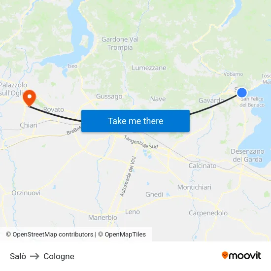 Salò to Cologne map