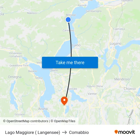 Lago Maggiore ( Langensee) to Comabbio map