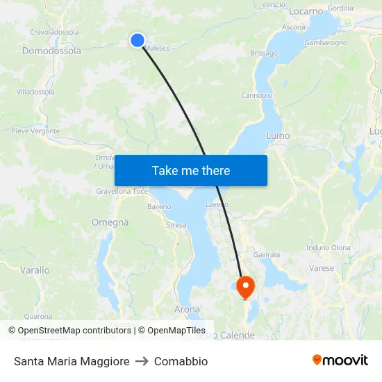Santa Maria Maggiore to Comabbio map