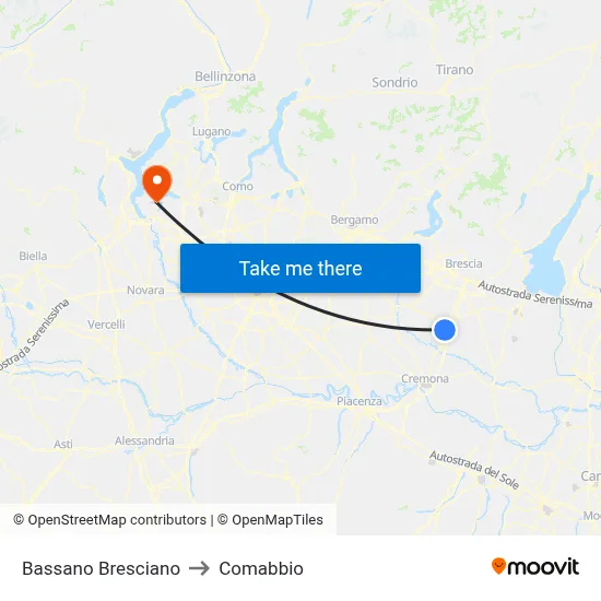 Bassano Bresciano to Comabbio map