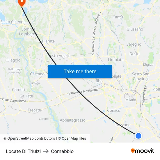 Locate di Triulzi to Comabbio map