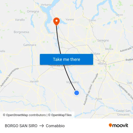 BORGO SAN SIRO to Comabbio map