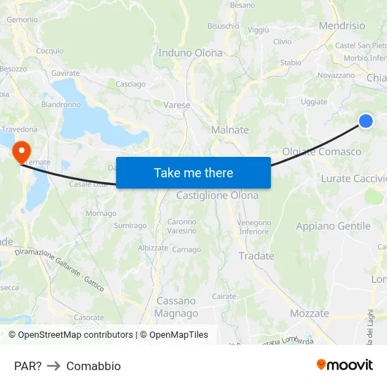 Parre to Comabbio map