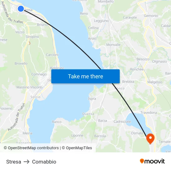 Stresa to Comabbio map