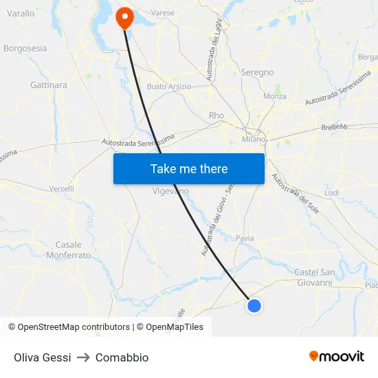 Oliva Gessi to Comabbio map
