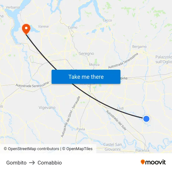 Gombito to Comabbio map