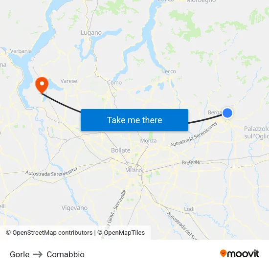 Gorle to Comabbio map