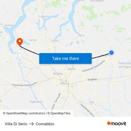 Villa di Serio to Comabbio map