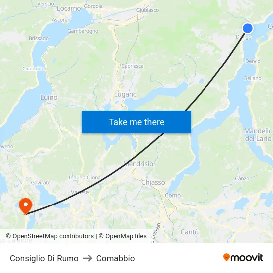 Consiglio Di Rumo to Comabbio map