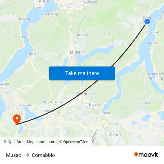 Musso to Comabbio map