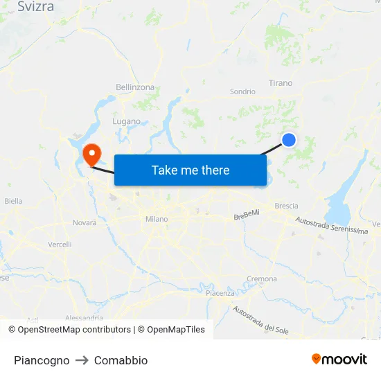 Piancogno to Comabbio map