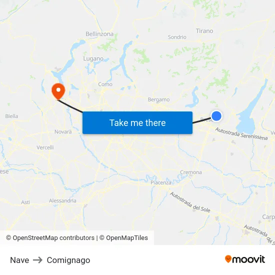 Nave to Comignago map