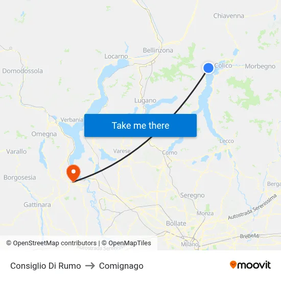 Consiglio Di Rumo to Comignago map