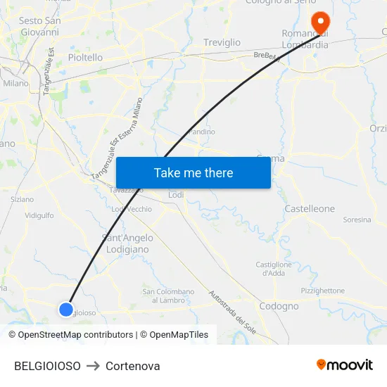 BELGIOIOSO to Cortenova map