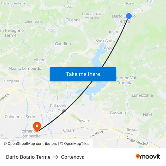 Darfo Boario Terme to Cortenova map