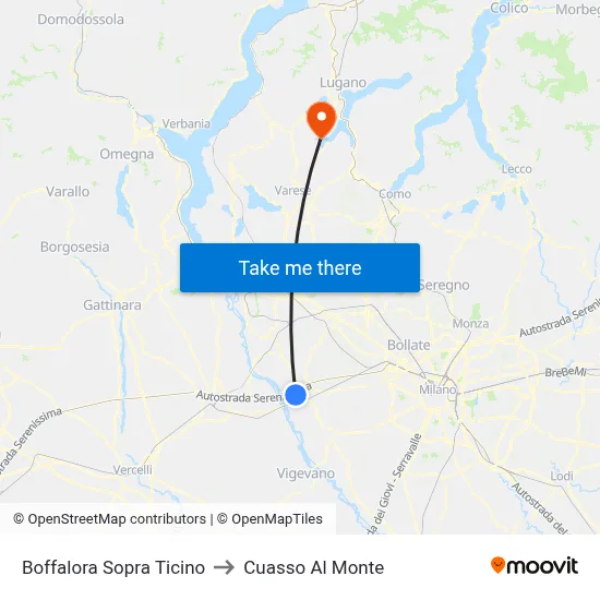 Boffalora Sopra Ticino to Cuasso Al Monte map