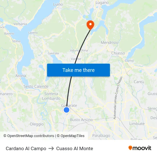 Cardano Al Campo to Cuasso Al Monte map
