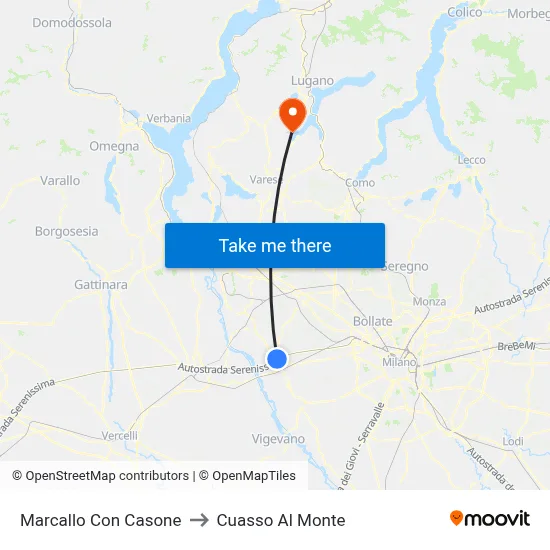 Marcallo con Casone to Cuasso Al Monte map