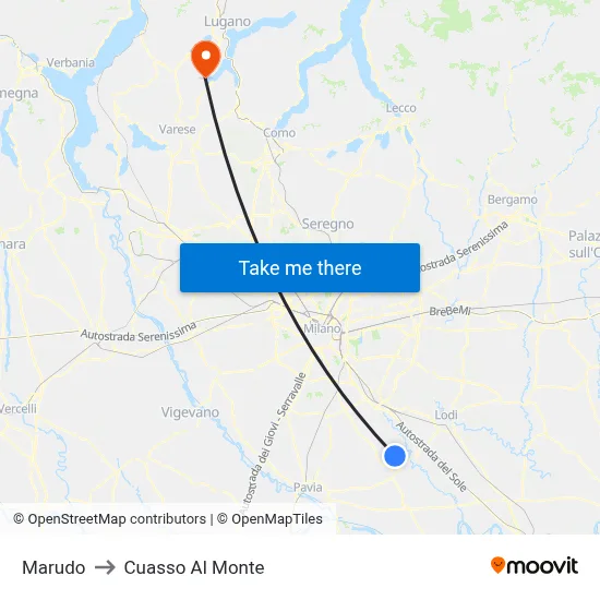 Marudo to Cuasso Al Monte map