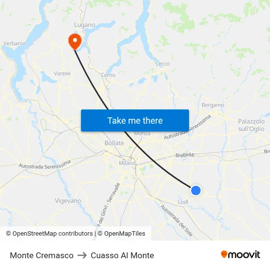 Monte Cremasco to Cuasso Al Monte map
