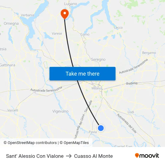 Sant' Alessio Con Vialone to Cuasso Al Monte map