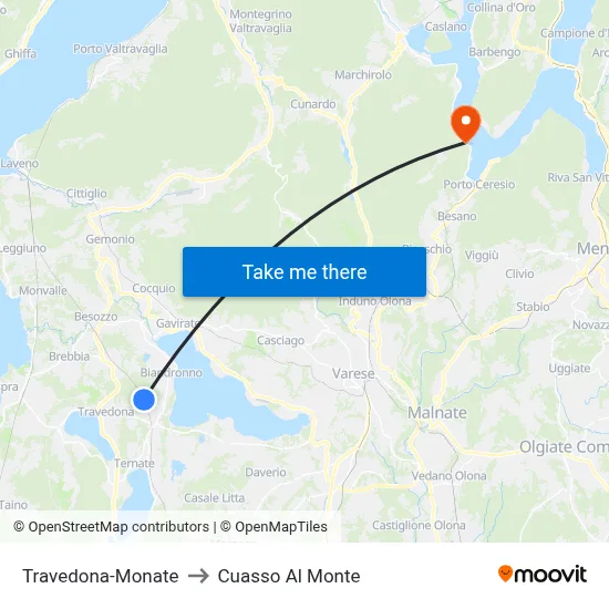 Travedona-Monate to Cuasso Al Monte map
