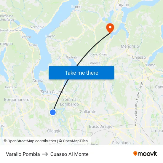 Varallo Pombia to Cuasso Al Monte map