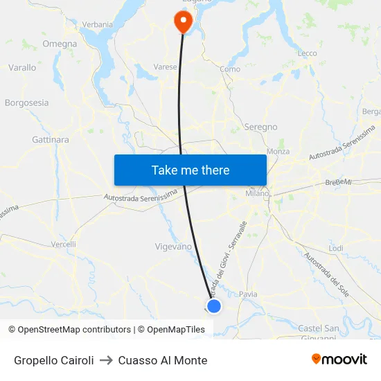 Gropello Cairoli to Cuasso Al Monte map