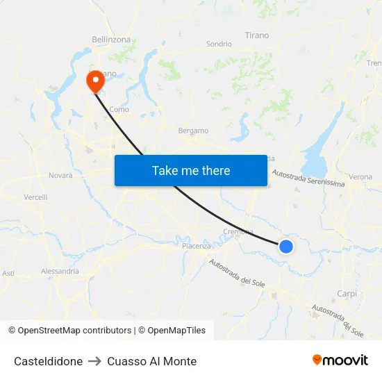 Casteldidone to Cuasso Al Monte map