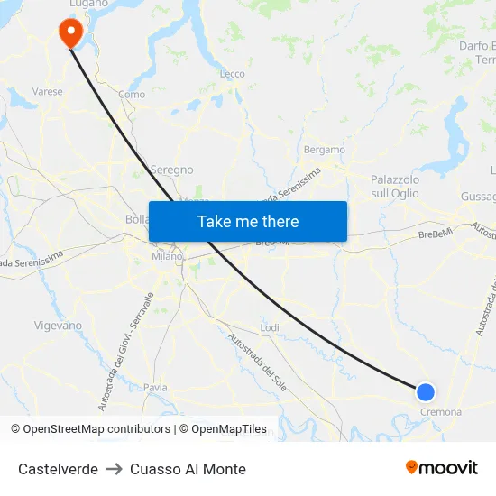 Castelverde to Cuasso Al Monte map