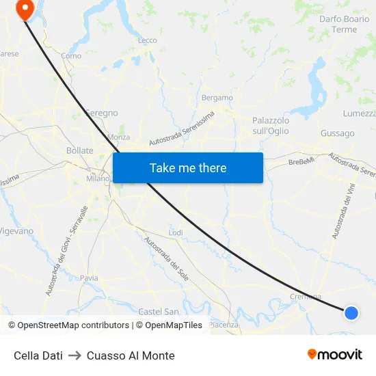 Cella Dati to Cuasso Al Monte map