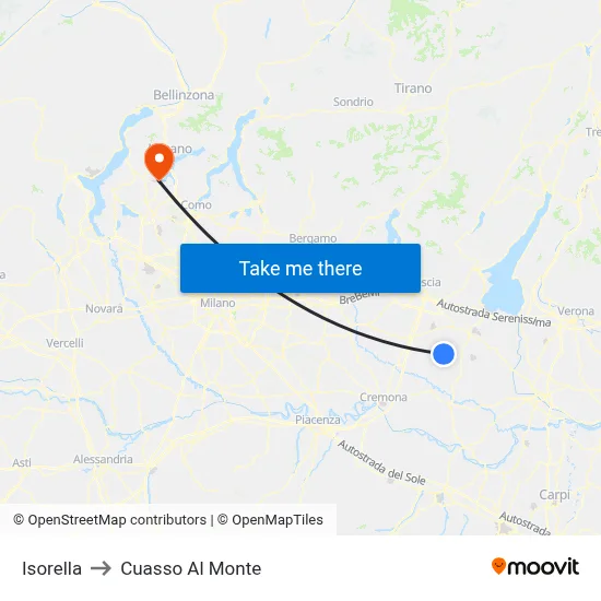 Isorella to Cuasso Al Monte map
