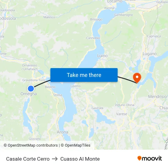 Casale Corte Cerro to Cuasso Al Monte map