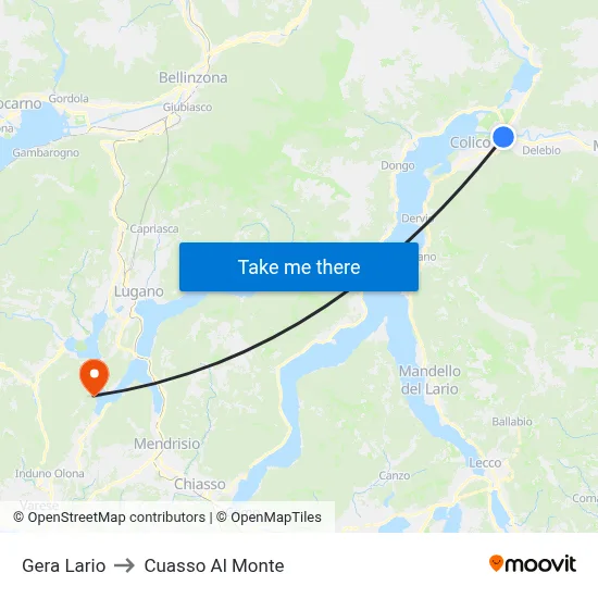 Gera Lario to Cuasso Al Monte map
