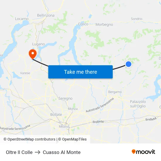 Oltre Il Colle to Cuasso Al Monte map