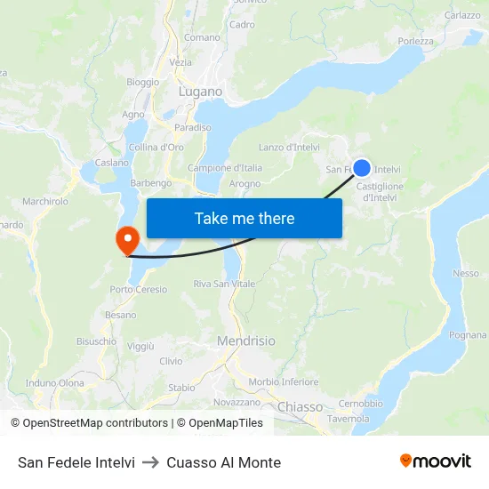 San Fedele Intelvi to Cuasso Al Monte map