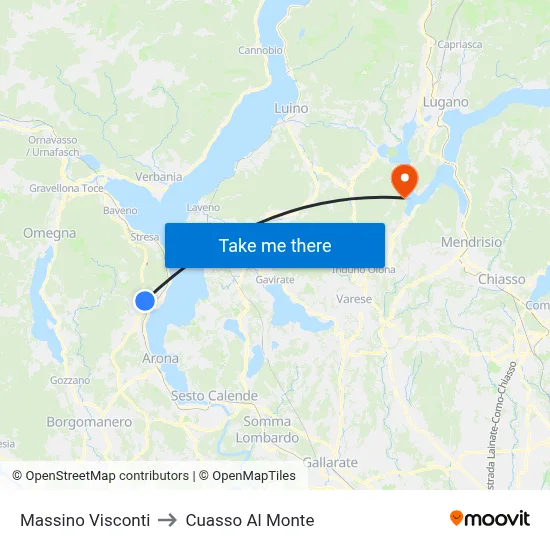 Massino Visconti to Cuasso Al Monte map