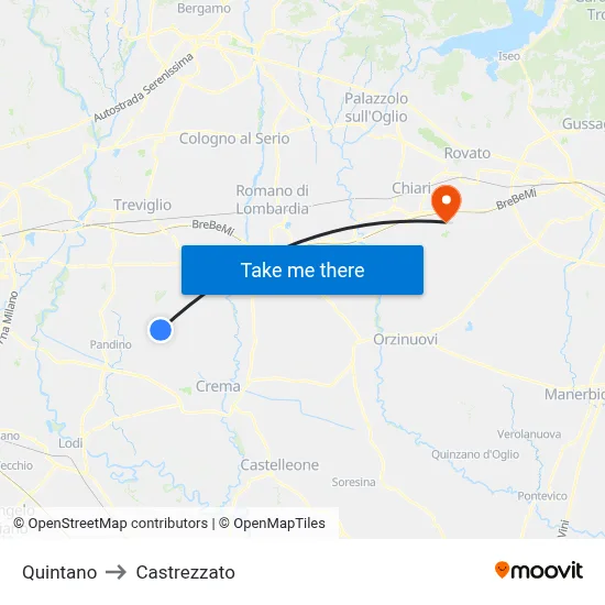 Quintano to Castrezzato map