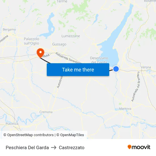 Peschiera Del Garda to Castrezzato map