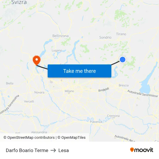 Darfo Boario Terme to Lesa map